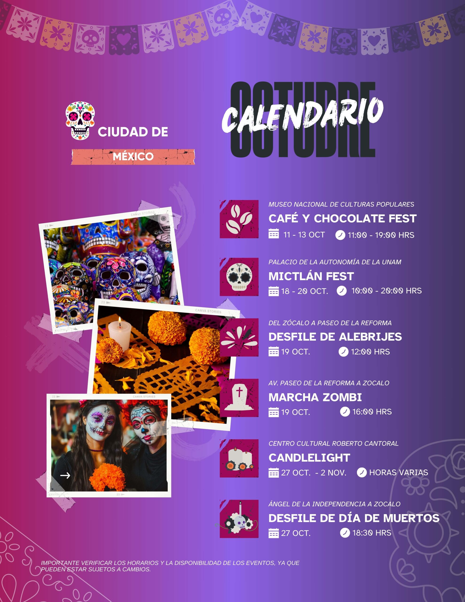 Octubre eventos ciudad de mexico